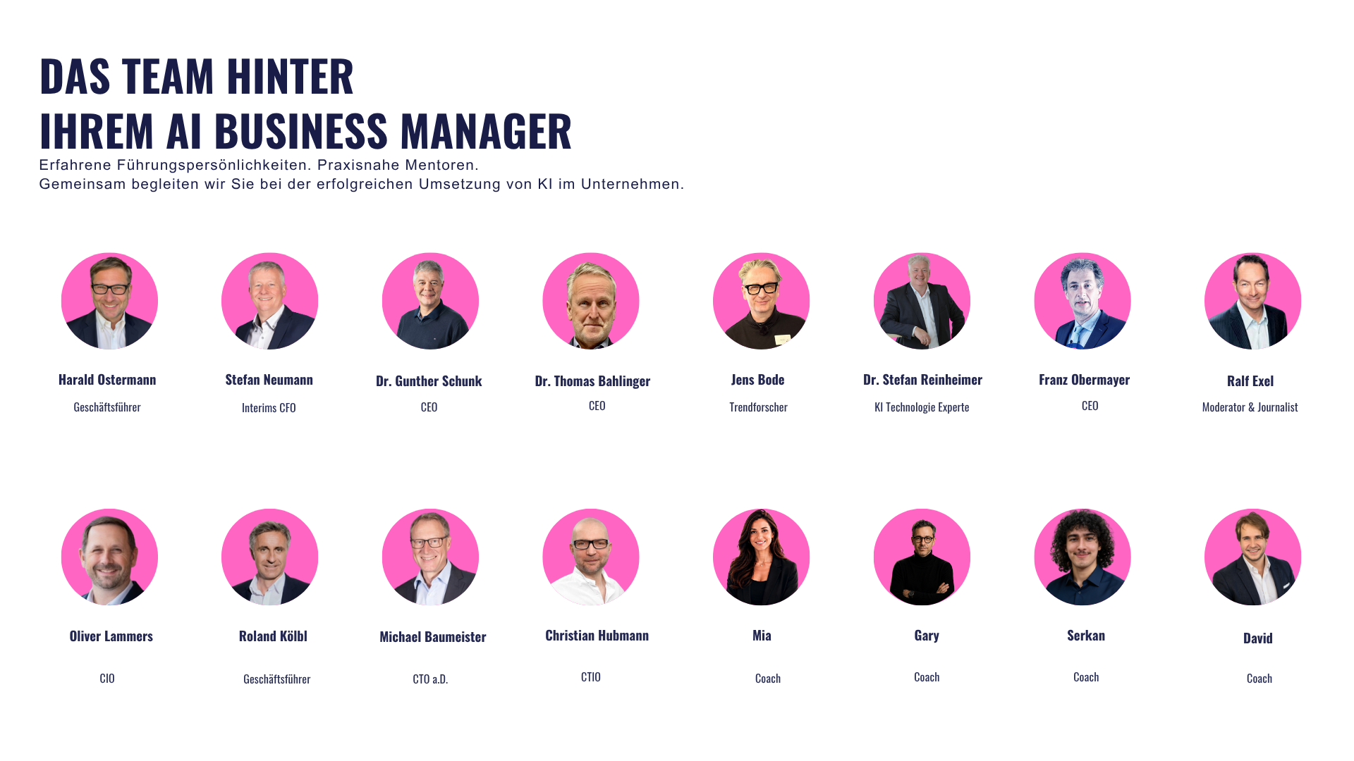 Mentoren und Coaches des AI Business Manager